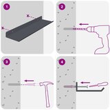  Polica na zidu s policom Zidne 3 pcs Antracit 40 x 9 x 2 5 cm - Antracit 30/35/40 x 9 cm 1 | shoptok.hr