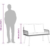  Vrtna klupa s jastukom Priroda 114 x 64 x 90cm Čelik | Eponuda.com