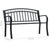  Vrtna klupa 125 cm crna čelična | shoptok.hr