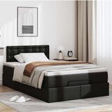 vidaXL Otomanski posteljni okvir z vzmetnico črn 120x200 cm um. usnje | Shoptok.si