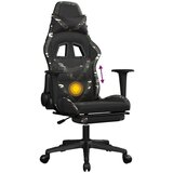  Masažni gaming stol z oporo za noge črn in kamuflažen um. usnje, (21152250) | Shoptok.si