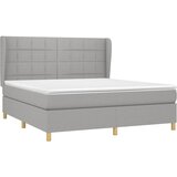  Krevet box spring s madracem svjetlosiva 160x200 cm tkanina | shoptok.hr
