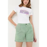 Boss Kratke hlače ženski, zelena barva