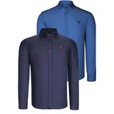 dewberry DUAL SET G725 MENS SHIRT-NAVY BLUE-INDIGO