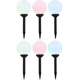  Vanjske solarne svjetiljke 6 kom LED kuglaste 20 cm RGB | shoptok.hr