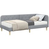  Kutni okvir kreveta Svijetlo siva 90 x 190 cm tkanina | Eponuda.com