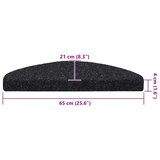  Prostirke za stepenice, samoljepljive, 20 kom, 65x21x4 cm, crne, poluokrugle, velike | shoptok.hr