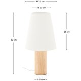 Kave Home Bijela/u prirodnoj boji stolna lampa od masivnog kaučuka s tekstilnim sjenilom (visina 49,5 cm) Marga – | shoptok.hr