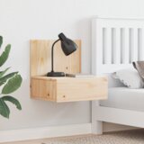 vidaXL Stenska nočna omarica s predalom Rjava 42 x 32.5 x 40 cm | Shoptok.si