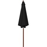  Suncobran s drvenim stupom 300 x 258 cm crni | shoptok.hr