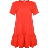Trendyol Orange Flounce Mini Woven Mini Dress Cene