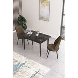 Hanah home trpezarijski set Nil, sto i 2 stolice, ploča u dekoru crnog mermera, bordo tkanina Babyface | Eponuda.com