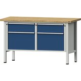 ANKE Delovna miza, izvedba z ogrodjem, 2 predala 180 mm, 2 predala 360 mm, višina 890 mm, masivna bukovina | Shoptok.si