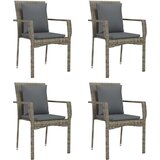  5-dijelni vrtni blagovaonski set crno-sivi od poliratana | shoptok.hr