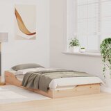  Krevetna konstrukcija Smeđa 80 x 210 cm Čvrsto borovo drvo Bež | Shoptok.si