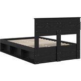  Konstrukcija postelje Črna 120 x 200 cm Masivno borovo les, (5000104134) | Shoptok.si