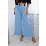 Kesi Wide-leg viscose trousers in blue | Shoptok.si