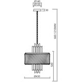  Luster na lancu MARGOT 6xE14/40W/230V prečnik 43 cm zlatna | Eponuda.com