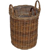  Košara za saksije s pohranom 2 pcs Smeđa Kubu Ratan | shoptok.hr