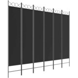 Sobna pregrada s 6 panela crna 240x200 cm od tkanine | Eponuda.com