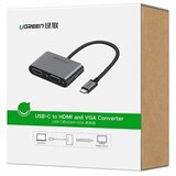 Ugreen USB-C na HDMI+VGA Converter + PD adapter siv 50505 | Shoptok.si