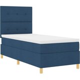  LED Box Spring Krevet s uzglavljem Plava 90 x 190 cm tkanina | shoptok.hr