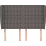  Vzglavje z ušesi sivo 147x23x118/128 cm umetno usnje, (20932645) | Shoptok.si