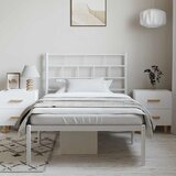  Metalni okvir za krevet s uzglavljem bijeli 100x200 cm | shoptok.hr