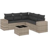 Maison Chic Seti vrtnega pohištva - Vrtna garnitura - Vrtni pohištvo set 6-delna z blazinami siv poli ratan, (21804407) | Shoptok.si