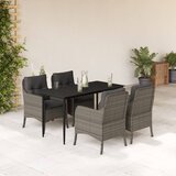 vidaXL 5-dijelni vrtni blagovaonski set sivi od poliratana | shoptok.hr