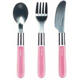 Canpol babies pribor - metalni set nož, viljuška i kašika 9/477 - pink cene
