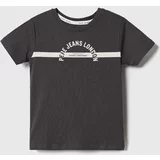 PepeJeans Otroška bombažna kratka majica siva barva