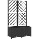Maison Chic Cvetlično korito - Cvetlični Lonec z oporno mrežo črno 80x40x136 cm PP, (21788646) Cene