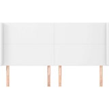  Vzglavje z ušesi belo 203x16x118/128 cm umetno usnje, (20792552) | Shoptok.si