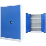 vidaXL Pisarniška omara iz kovine 90x40x140 cm sive in modre barve | Shoptok.si