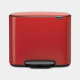Brabantia Bo pedalni koš 3 x 11 L s 3 plastičnimi vložki - Passion Red | Shoptok.si