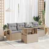 vidaXL 5-dijelni vrtni set sofa s jastucima bež od poliratana | shoptok.hr