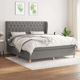  Box spring postelja z vzmetnico temno siva 160x200 cm blago, (20790632) Cene