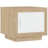 Furnova Klubska mizica bela in sonoma hrast 51x50x45 cm konstruiran les, (21914223) | Shoptok.si