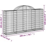  Lučne gabionske košare 25kom 200x30x100/120cm pocinčano željezo | shoptok.hr