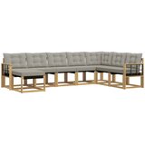  Set vanjskih sofa 8 kom. Bijela i svjetlosiva Smeđa 306 x 187,5 x 73 cm | Shoptok.si