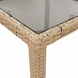  5-dijelni vrtni blagovaonski set s jastucima poliratan i staklo Bež 90 x 90 x 75 cm | shoptok.hr