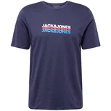 Jack & Jones Majica 'JJCYBER' mornarska / svetlo modra / rdeča / bela