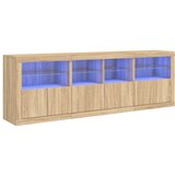 vidaXL Komoda s LED svjetlima boja hrasta sonome 202x37x67 cm Cijene