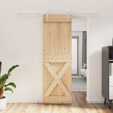  Klizna vrata Prirodna i bijela 70 x 210 cm Čvrsta borovina | shoptok.hr