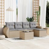 vidaXL 6-dijelni set vrtnih sofa s jastucima bež od poliratana | shoptok.hr