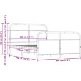  Metalni okvir kreveta bez madraca boja hrasta sonome 140x190 cm | shoptok.hr
