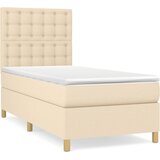  Krevet s oprugama i madracem krem 90 x 190 cm od tkanine | shoptok.hr