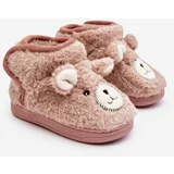 Kesi Children's insulated slippers with teddy bear, pink Eberra