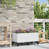  Vrtni saksija s kotačima Bijela 80 x 40 x 48 cm PP | shoptok.hr